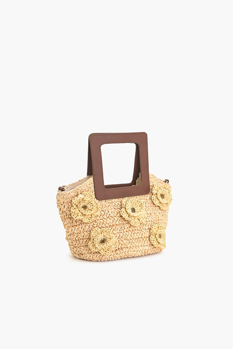 Raffia Top-Handle Tote
