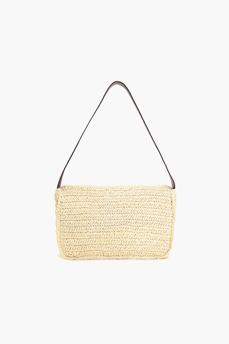 Raffia Flap Shoulder Bag
