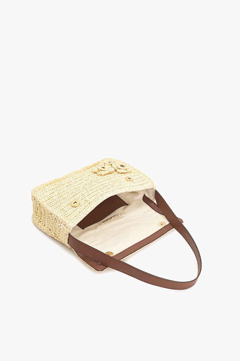 Raffia Flap Shoulder Bag