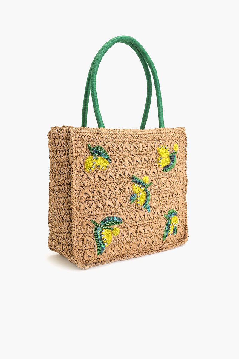 Limoncello Love Raffia Tote