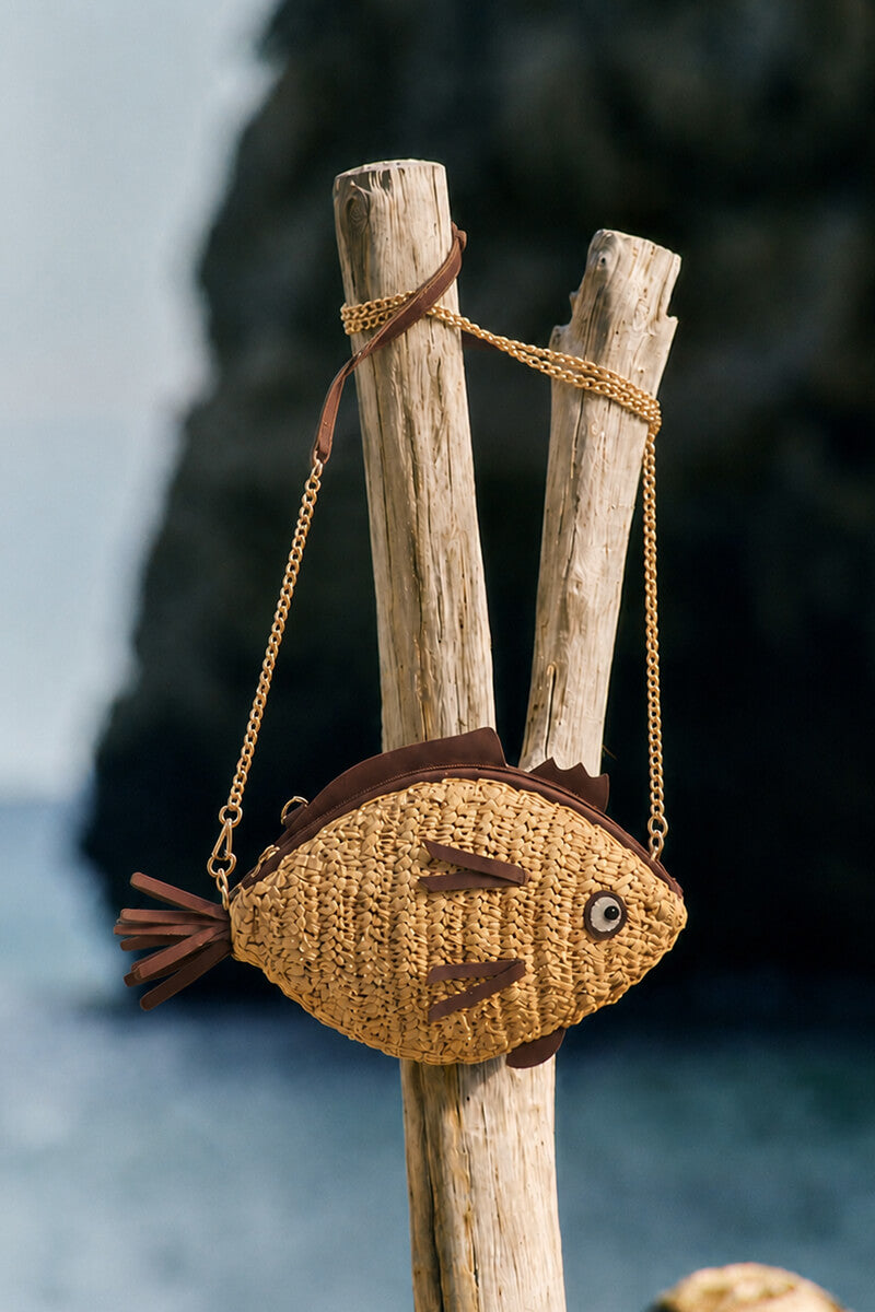 Marine Muse Raffia Fish Bag | view 1