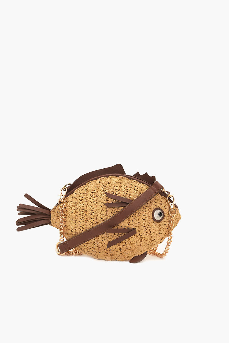 Marine Muse Raffia Fish Bag