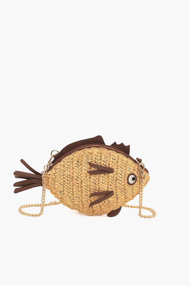 Marine Muse Raffia Fish Bag