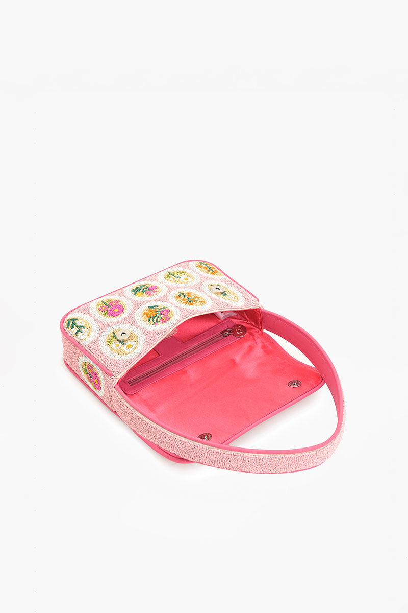Blooming Medallions Beaded Shoulder Bag