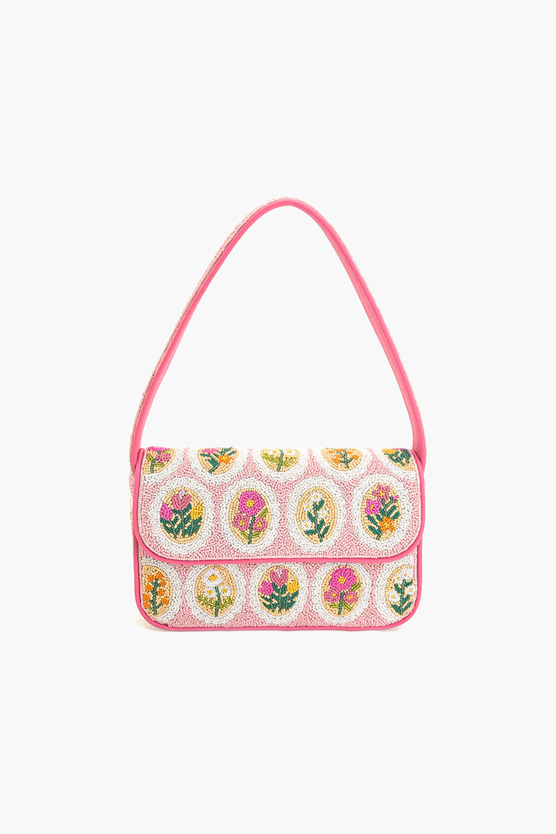 Blooming Medallions Beaded Shoulder Bag