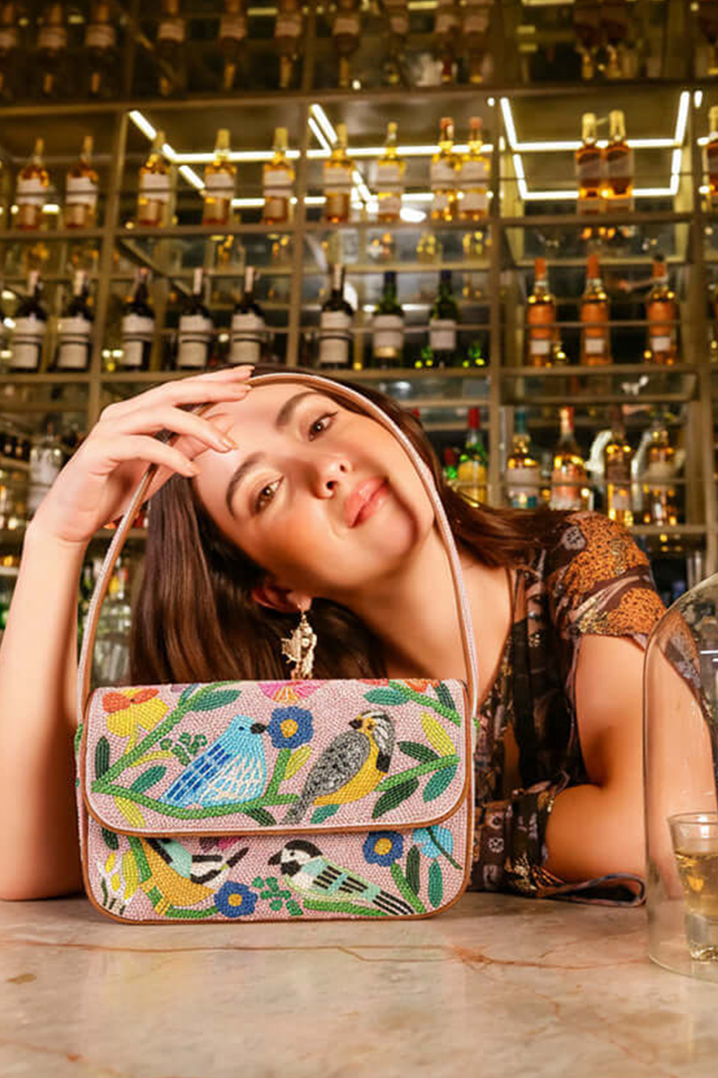 Floral Melody Embellished Shoulder Bag