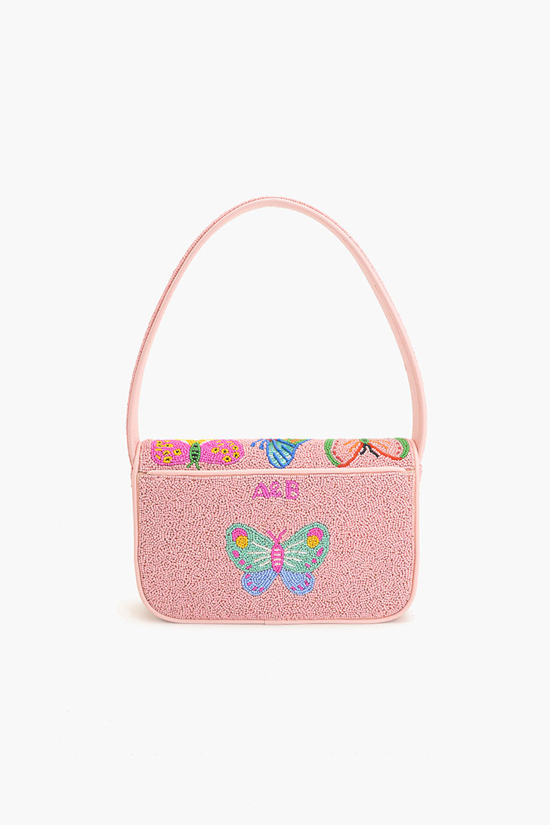 Butterfly Garden Beaded Shoulder Bag