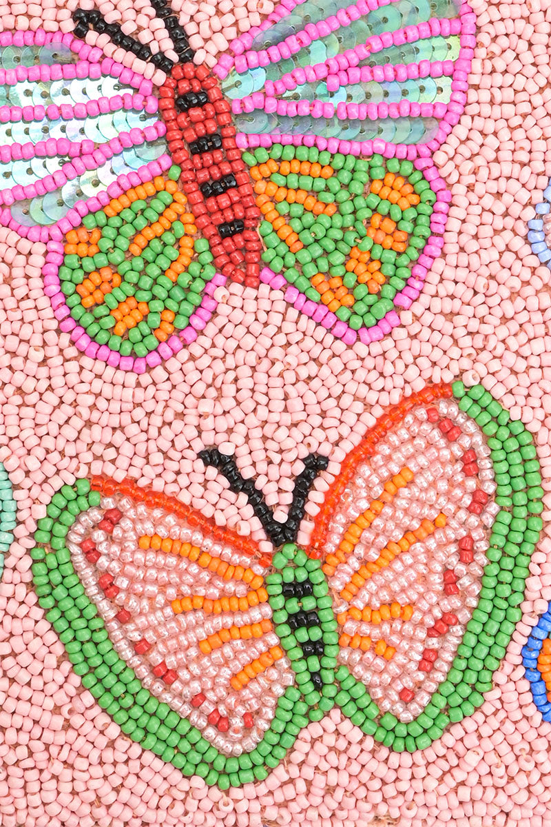 Butterfly Garden Beaded Shoulder Bag