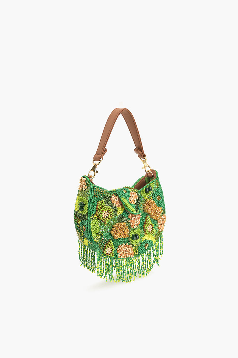Rainforest Beaded Fringed Bag