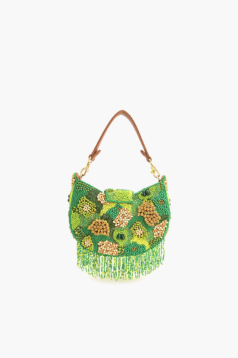 Rainforest Beaded Fringed Bag