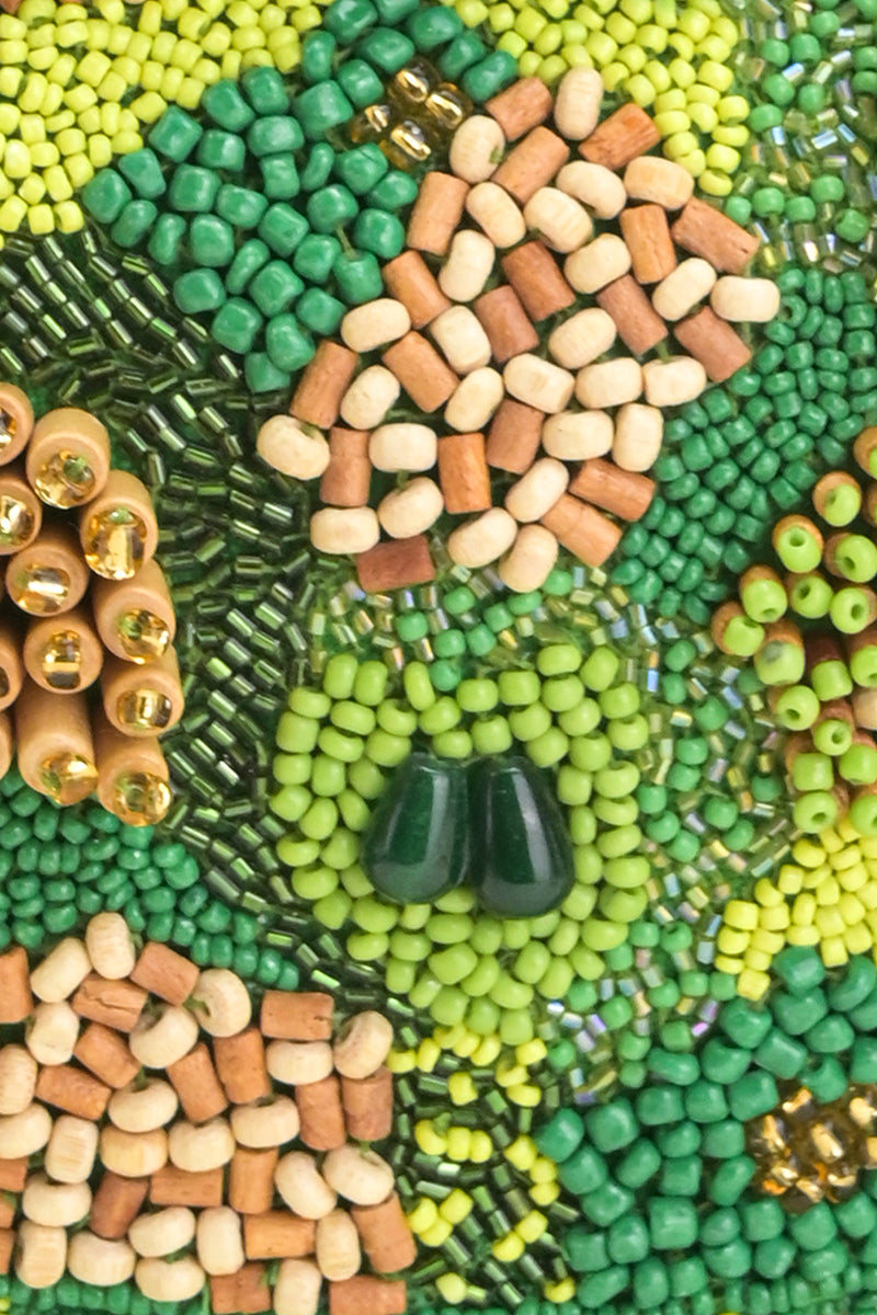 Rainforest Beaded Fringed Bag