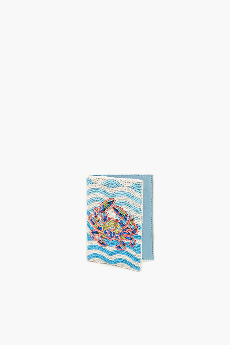 Crabby Waves Beaded Passport Cover