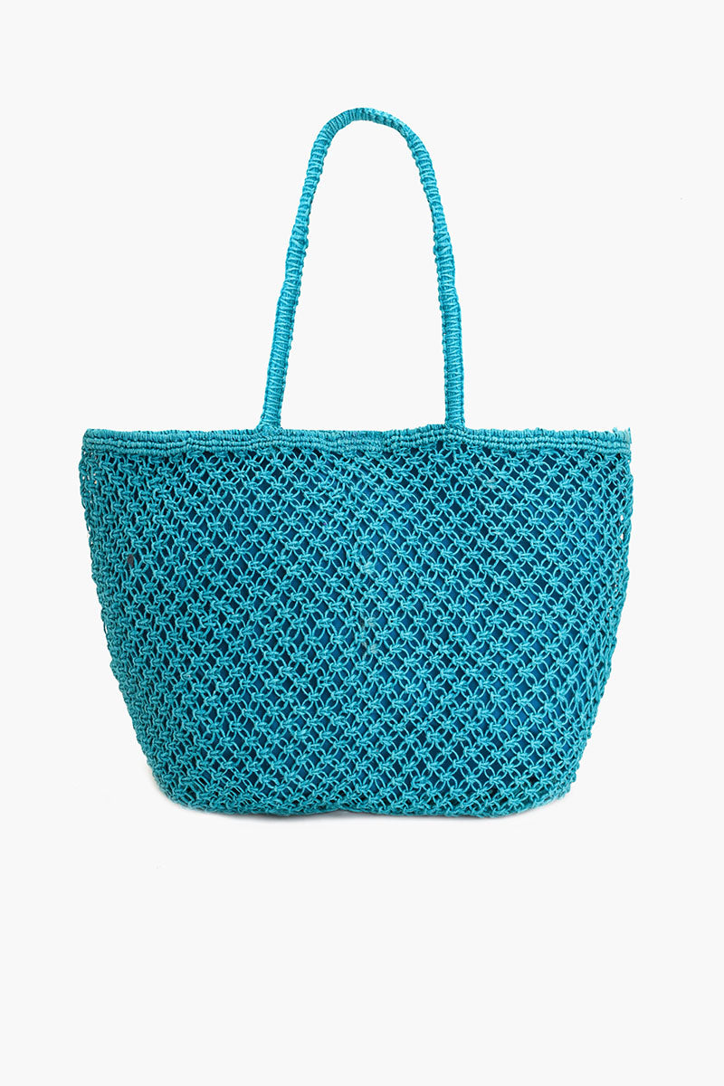 Starry Shores Beaded Macrame Tote