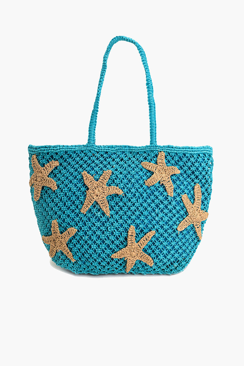 Starry Shores Beaded Macrame Tote