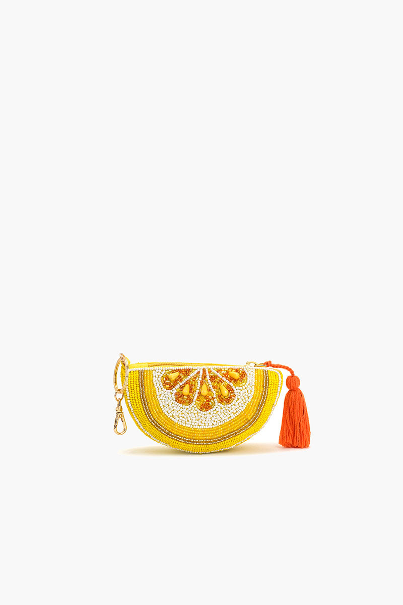 Sunburst Citrus Beaded Coin Pouch