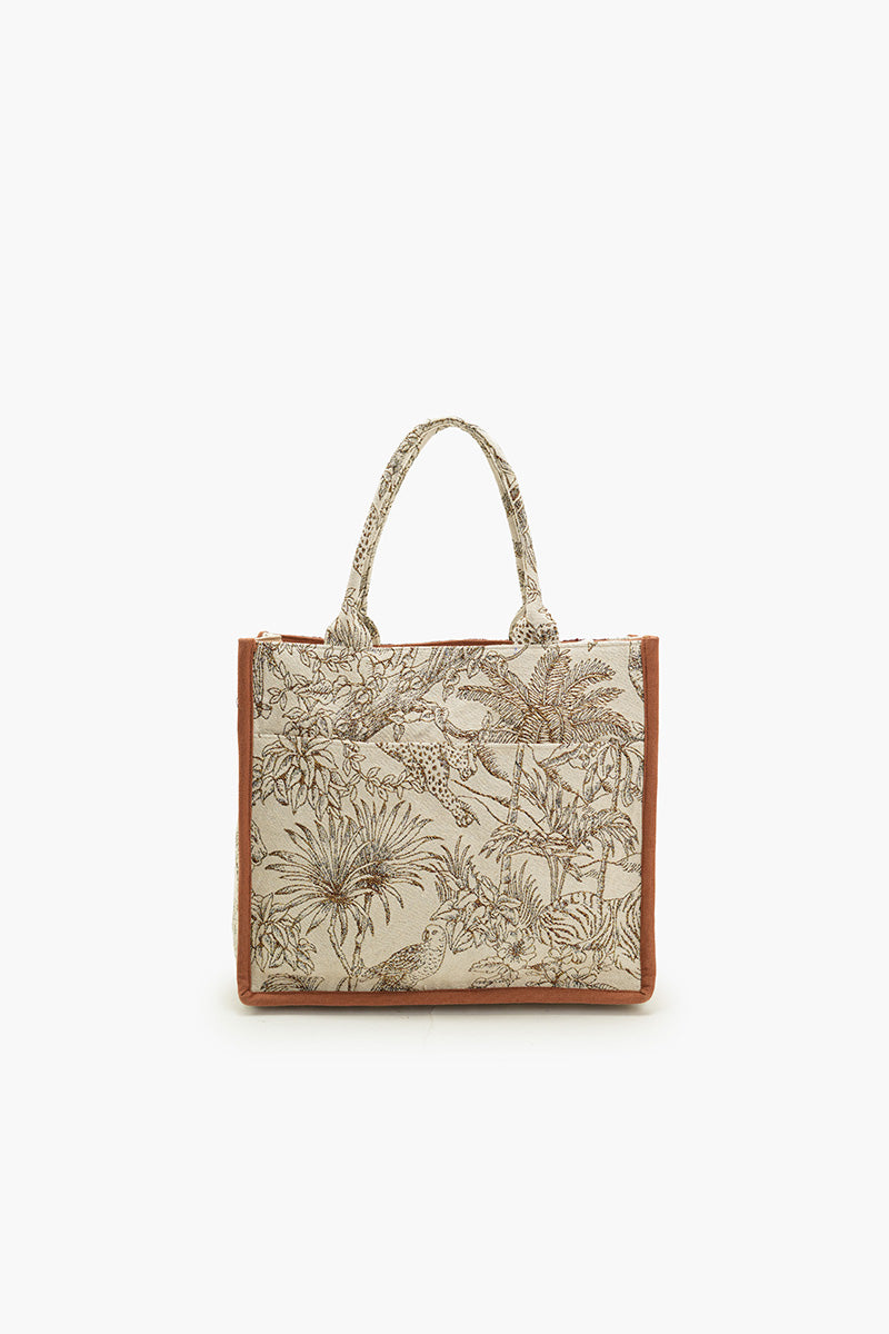 Forest Leopard Beaded Book Tote