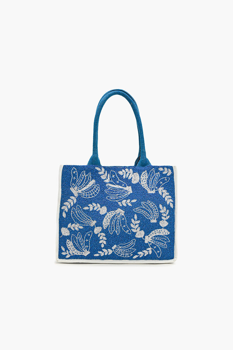 Blue-Nana Beaded Book Tote
