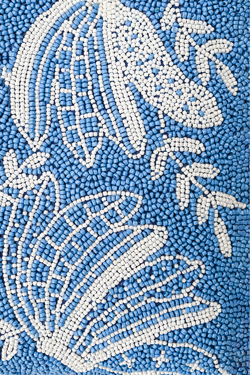 Blue-Nana Beaded Book Tote