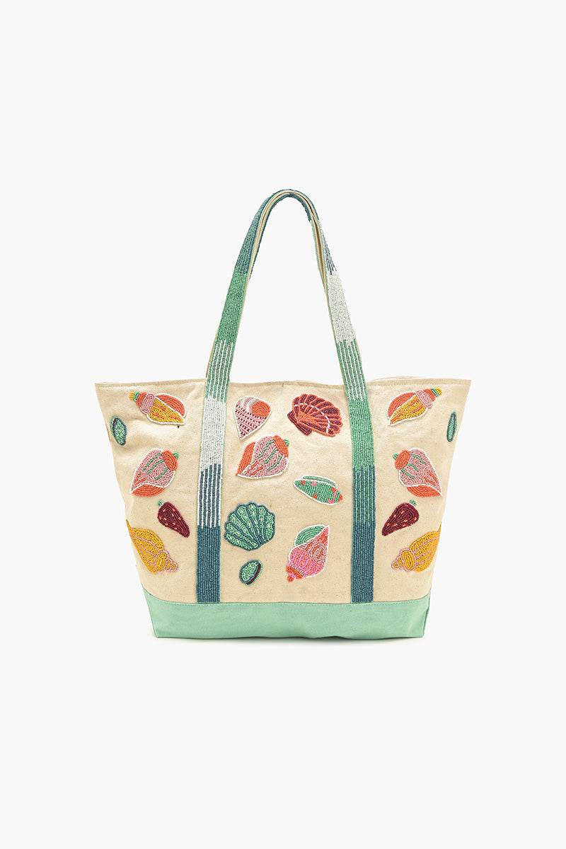 Sea Shell Beaded Boat Tote