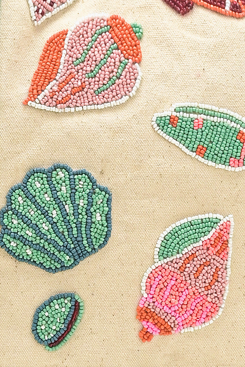 Sea Shell Beaded Boat Tote