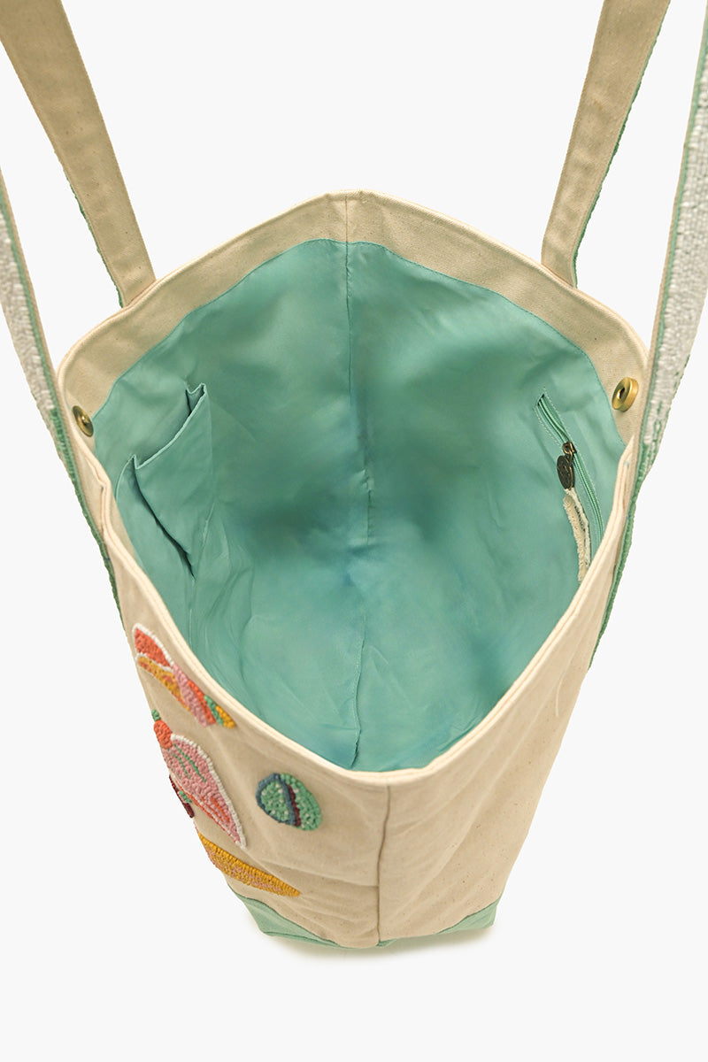 Sea Shell Beaded Boat Tote