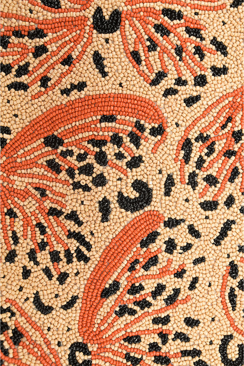 Leopard Lacewing Butterflies Beaded Shoulder Bag