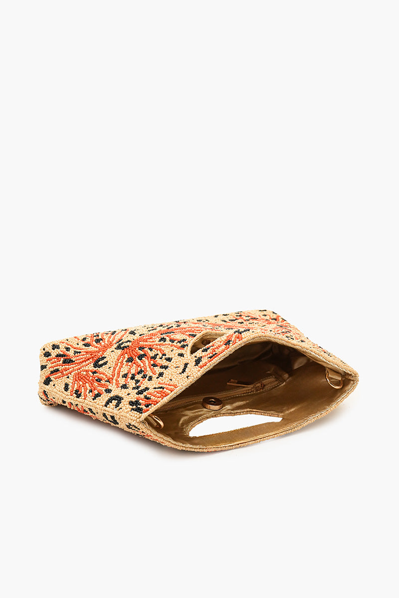 Leopard Lacewing Butterflies Beaded Handbag