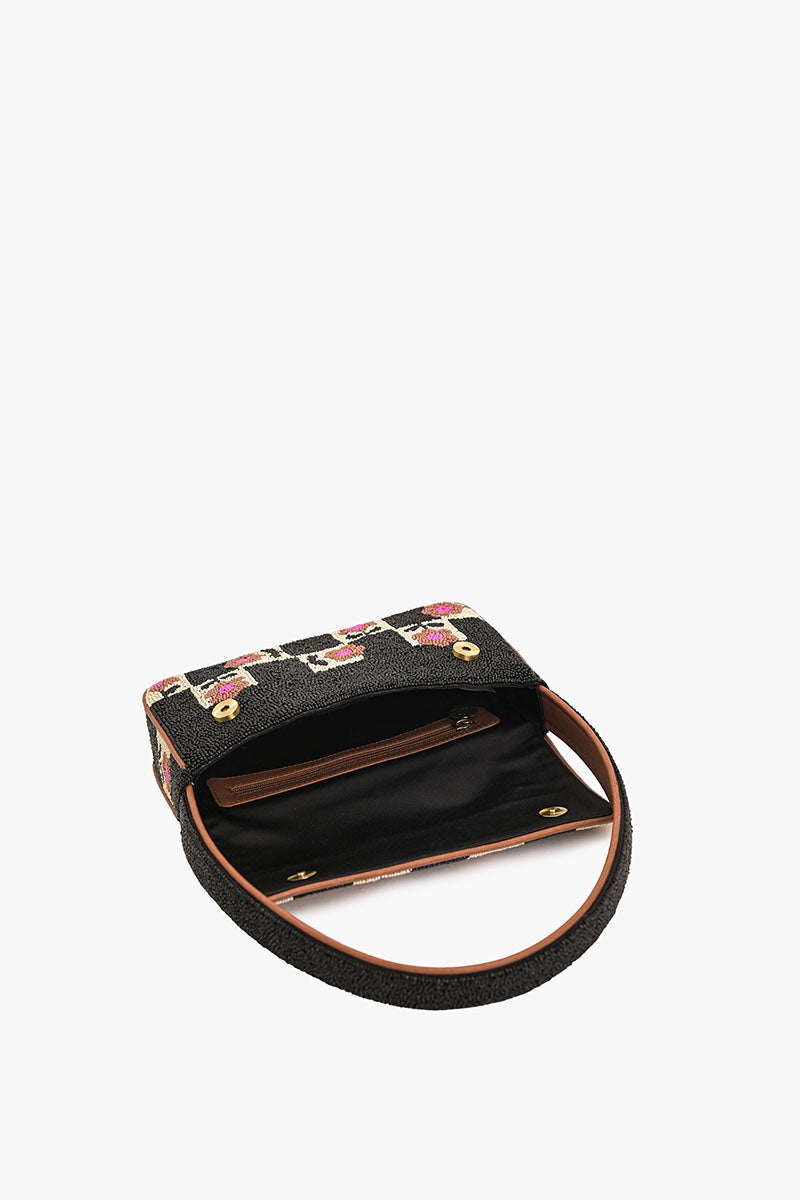 Geo Floral Beaded Shoulder Bag