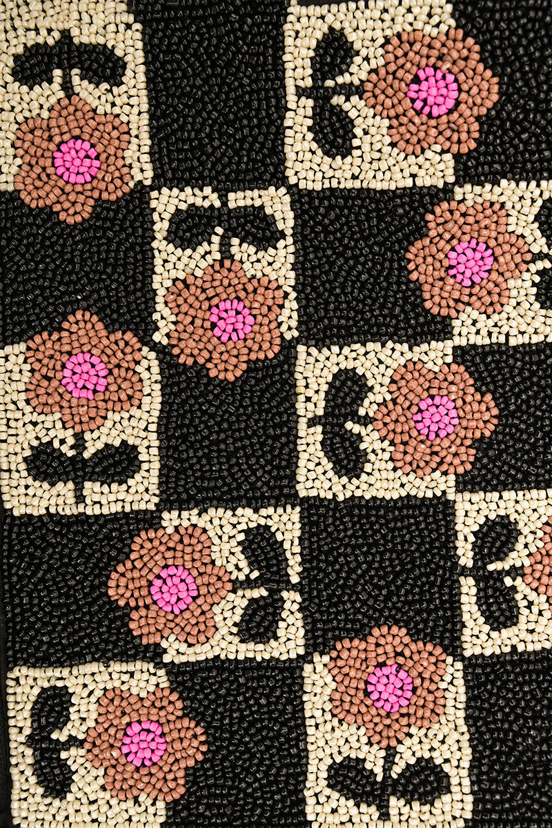 Geo Floral Beaded Hand Tote