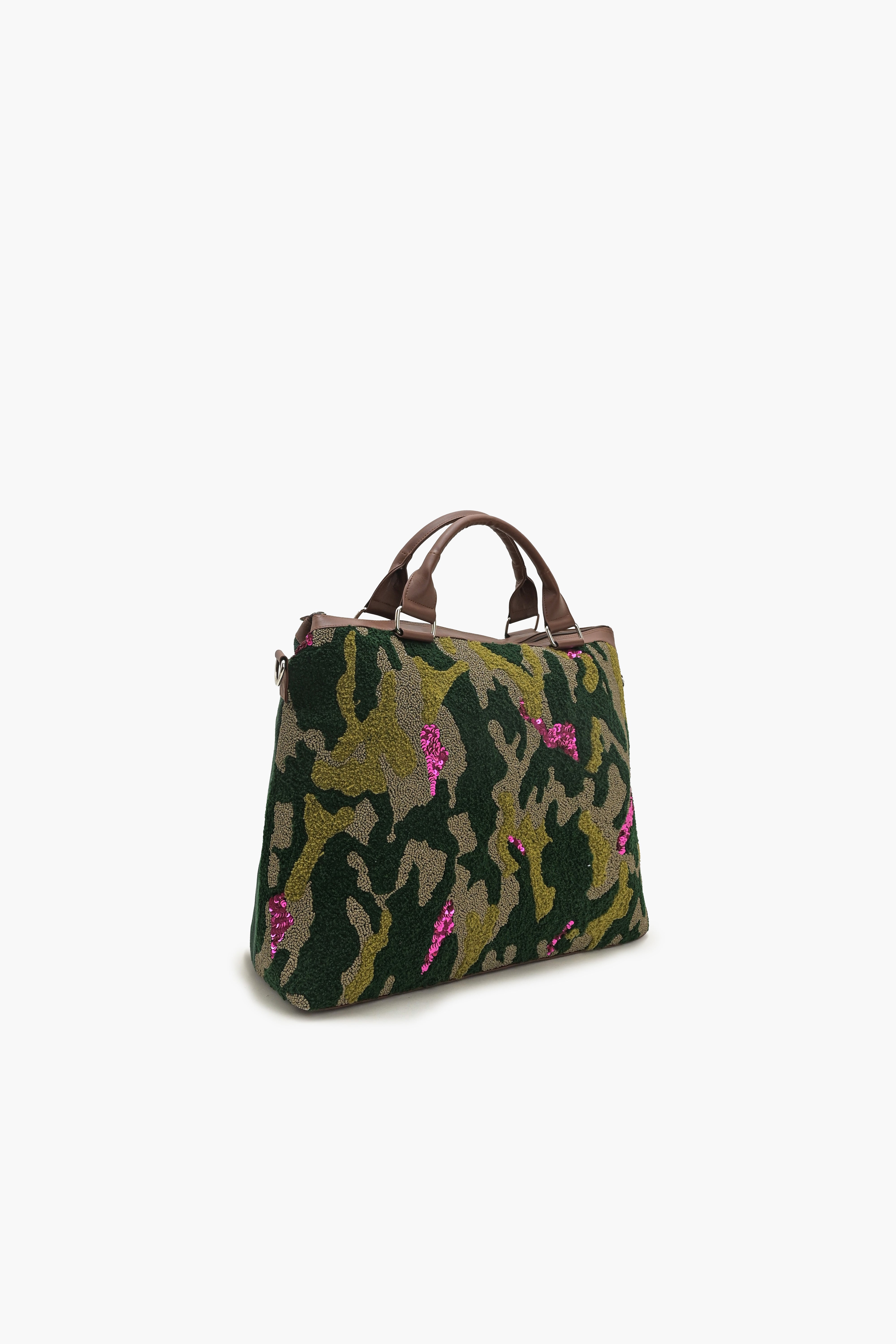 Camo Embellished Weekender Tote