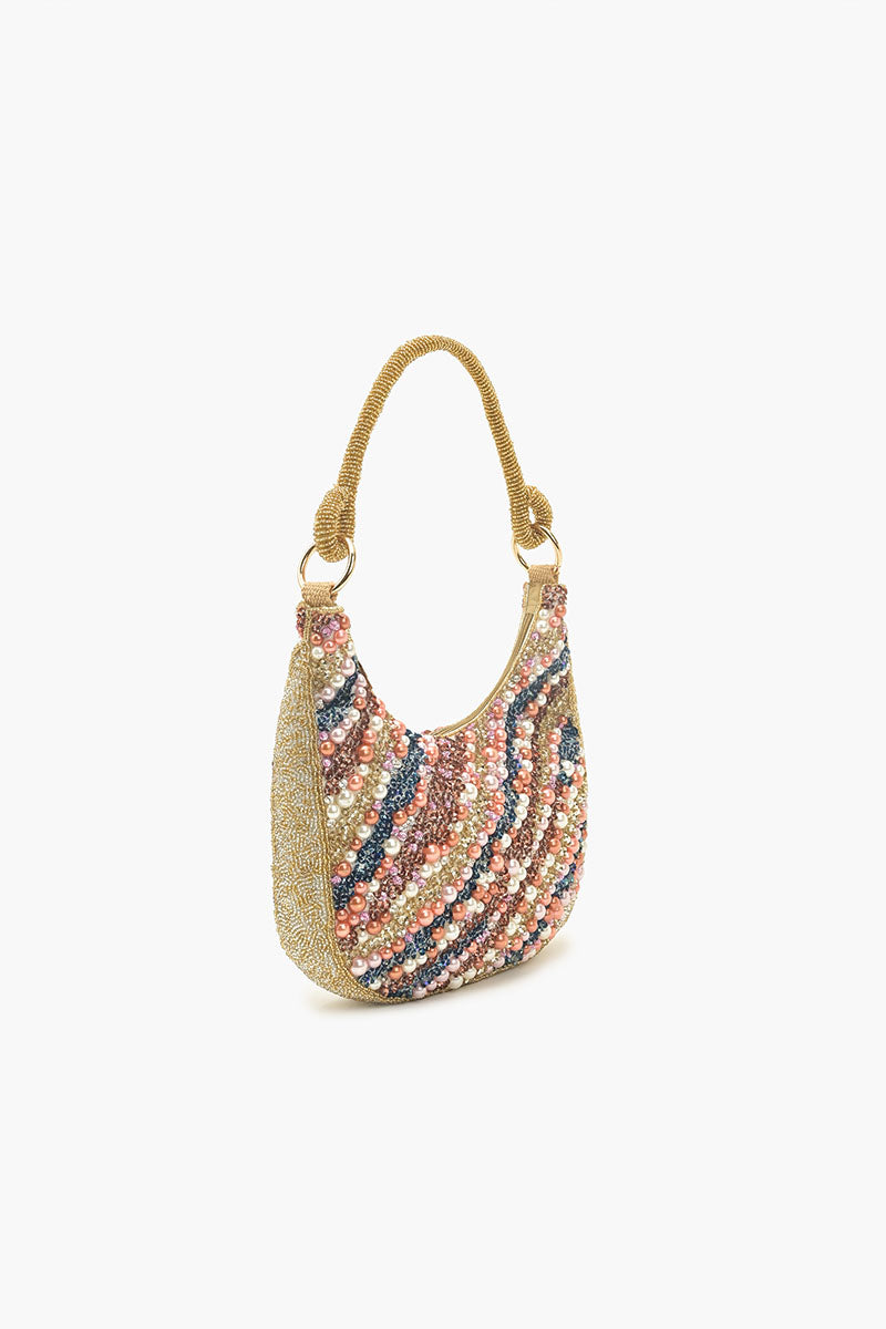 Pearl Beaded Hobo Bag