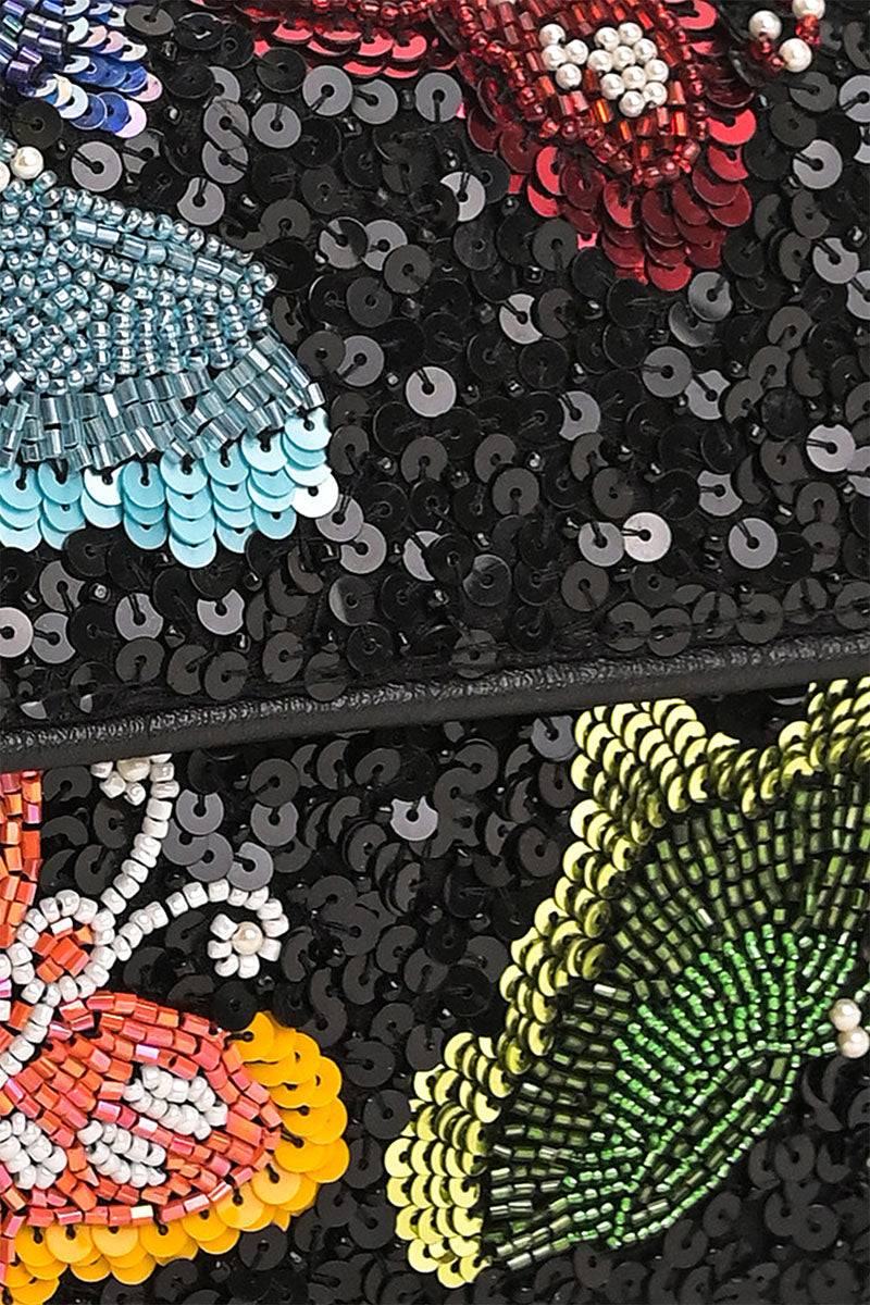 Multiglow Butterfly Beaded Shoulder Bag