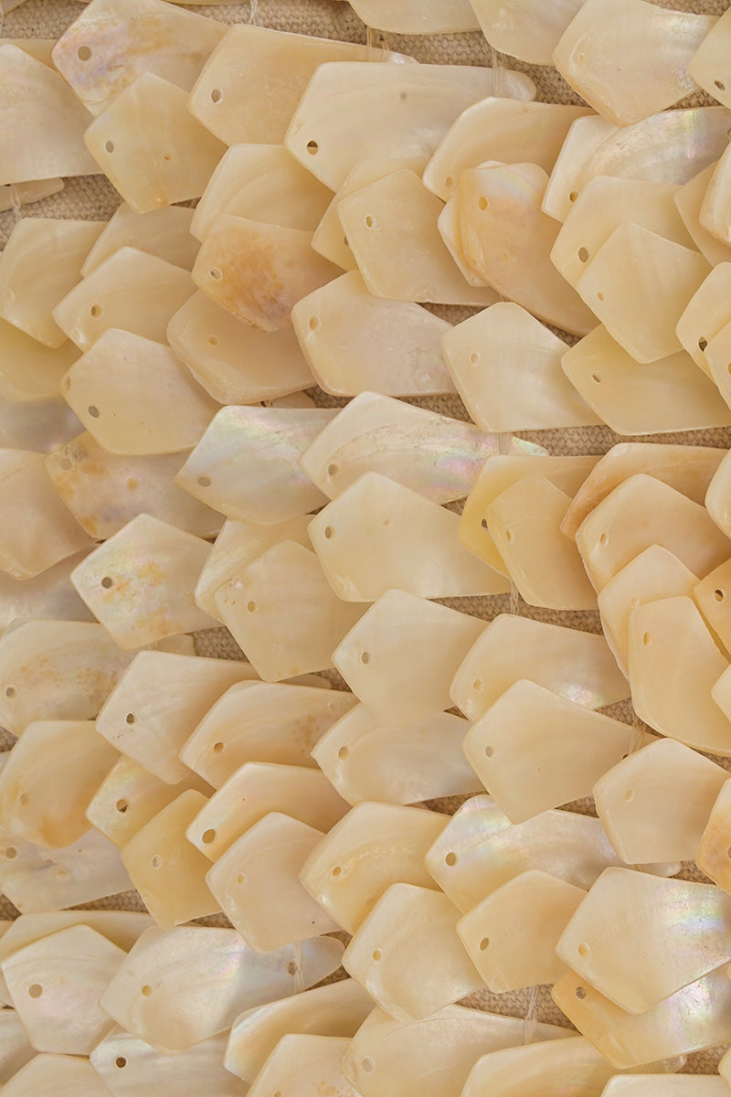 Rainbow Shell Beaded Top Zip Shoulder Bag