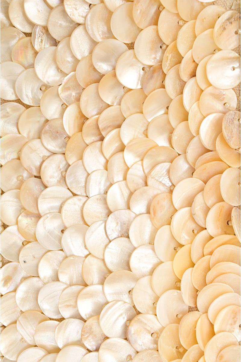 Rainbow Shell Beaded Round Hand-Held Bag