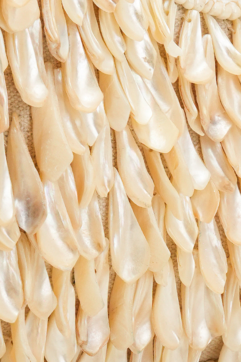 Rainbow Shell Beaded Round Handheld Bag