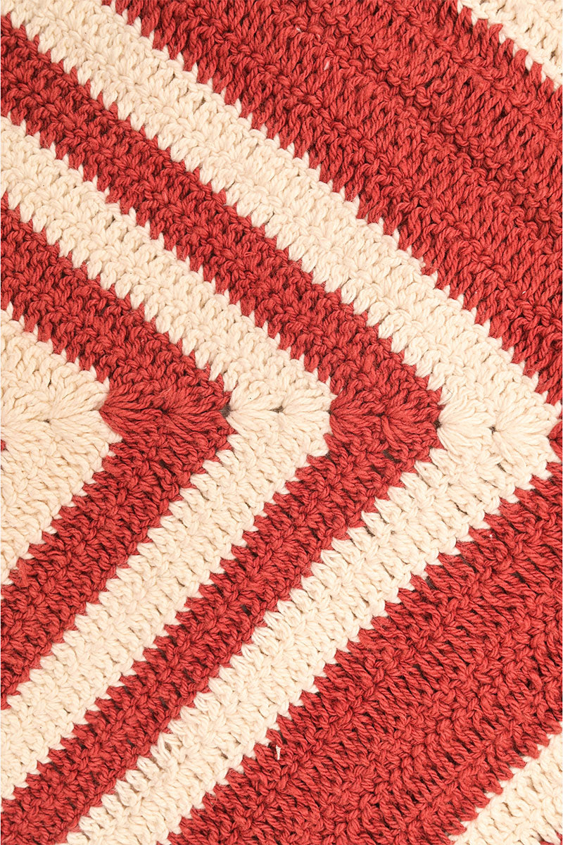 Striped Crochet Hobo Bag