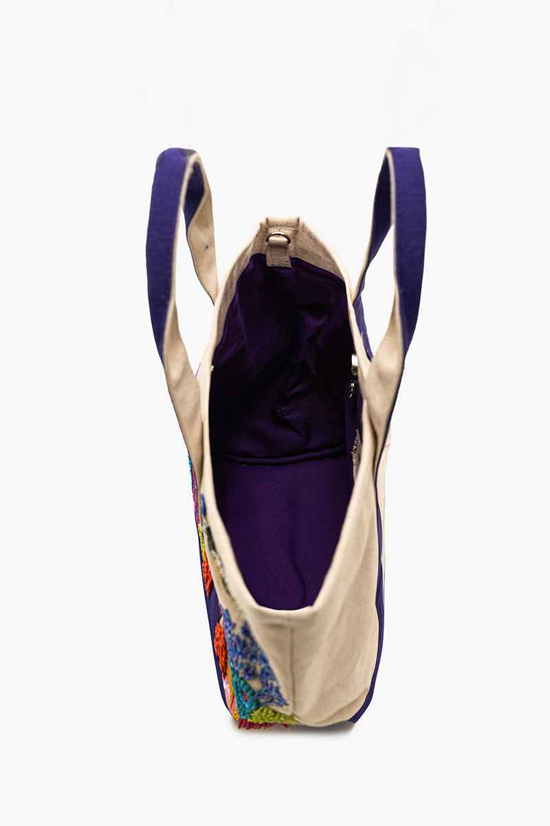 Sea Life Embellished Boat Tote