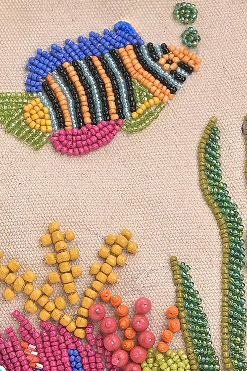 Sea Life Embellished Boat Tote