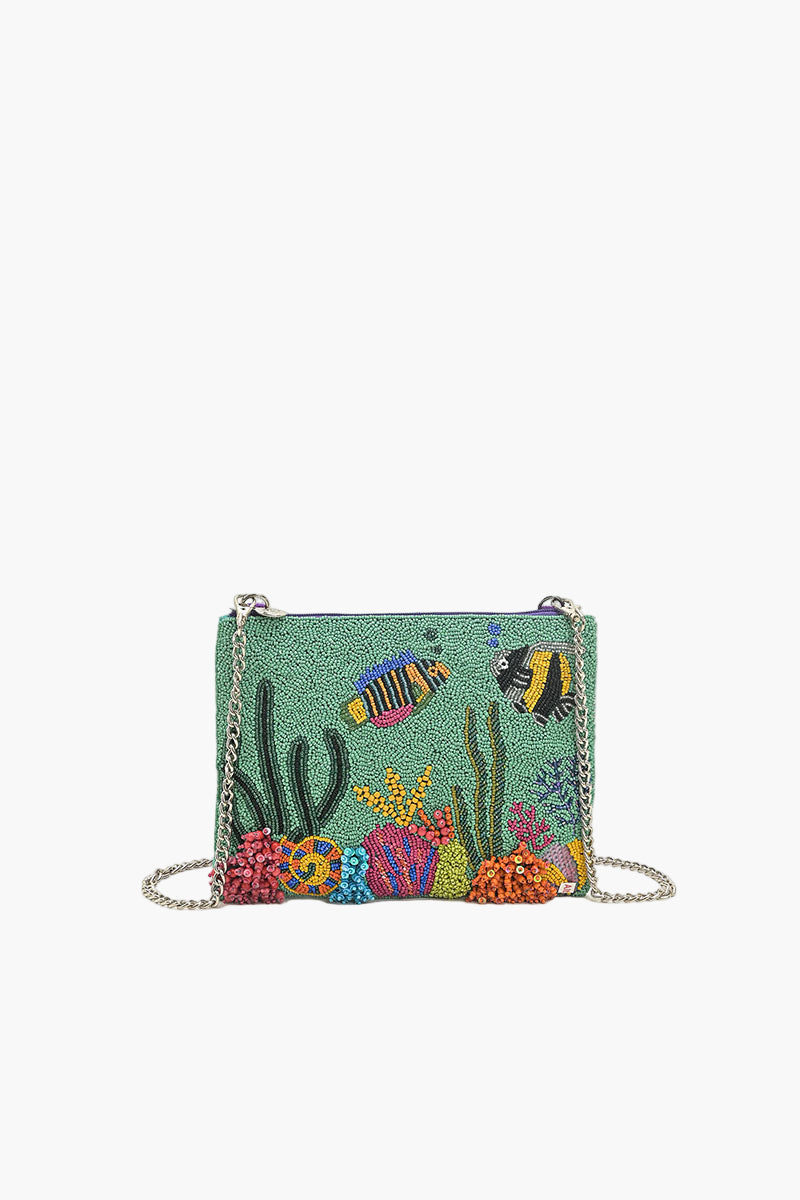 Sea Life Embellished Top Zip Clutch | view 1