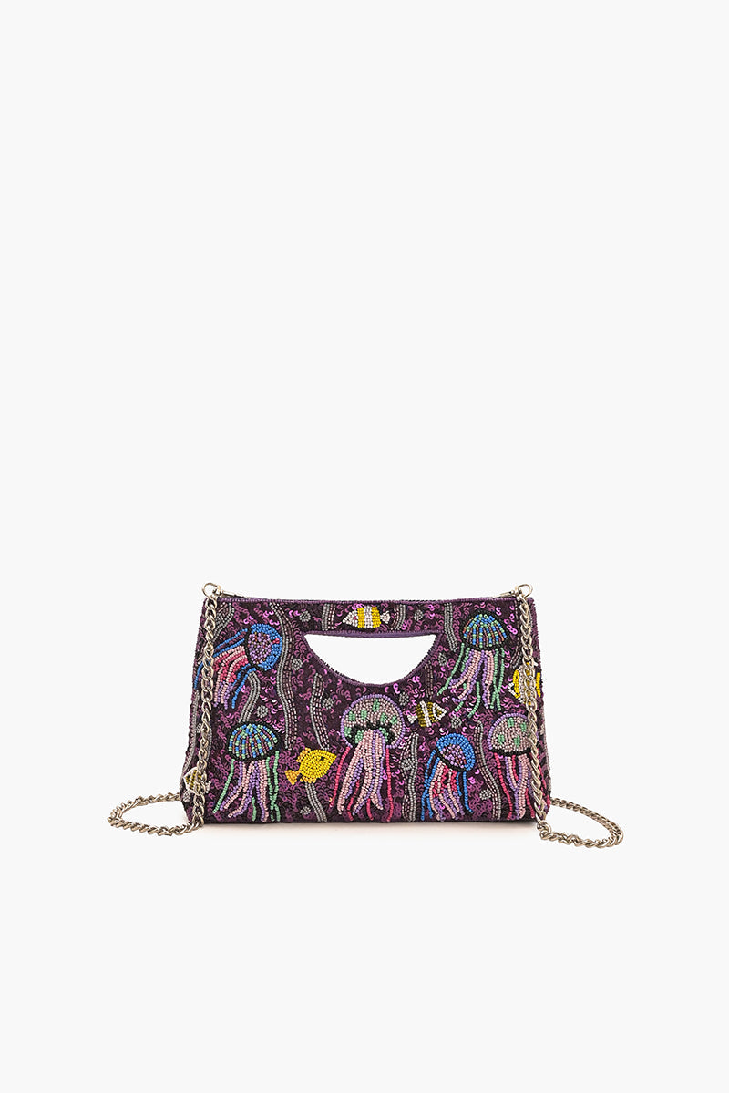 Jelly Fish Beaded Handheld Clutch