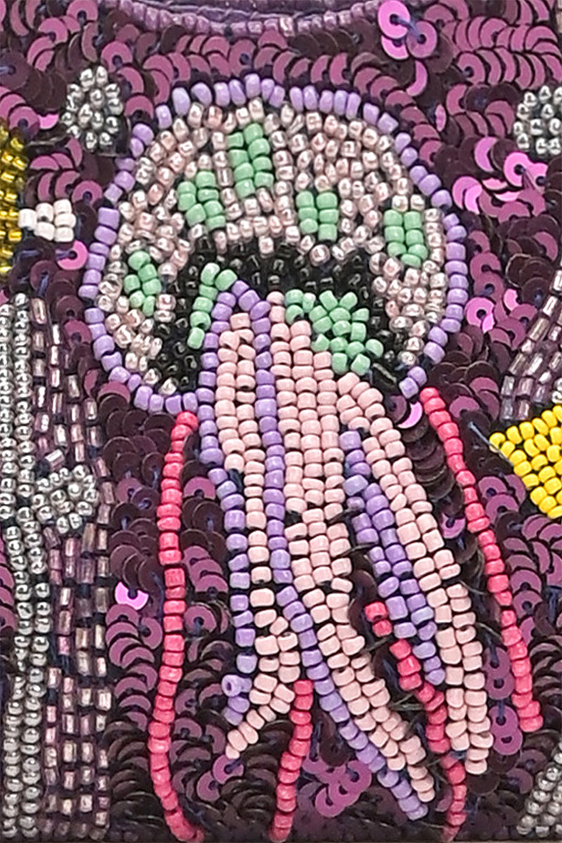 Jelly Fish Beaded Handheld Clutch