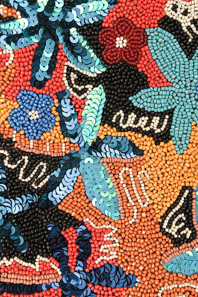 Autumn Forest Beaded Shoulder Bag