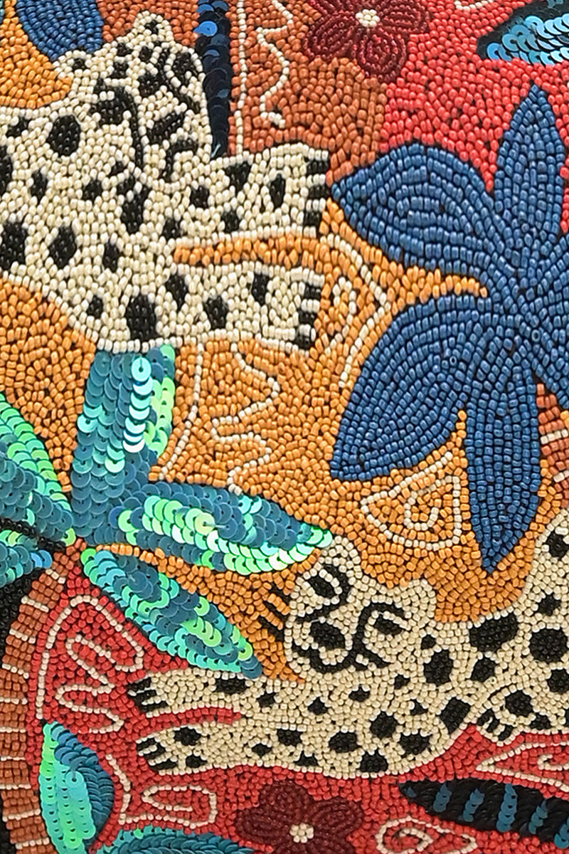 Autumn Forest Beaded Book Tote