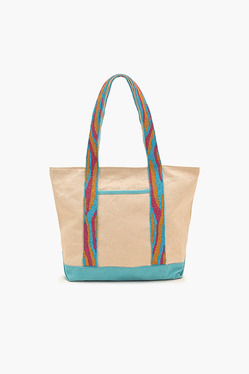 Colorful Fish Beaded Boat Tote
