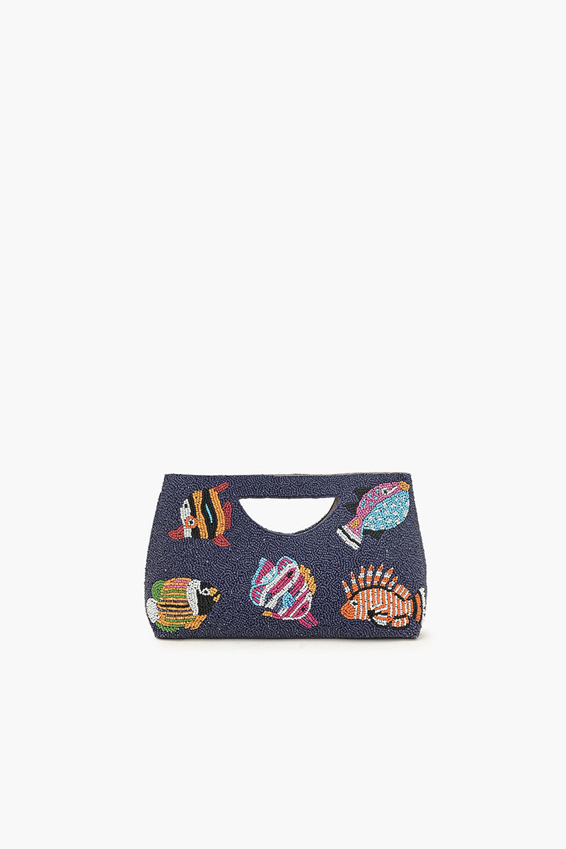 Colorful Fish Beaded Handheld Clutch