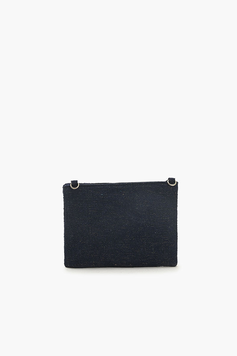 Colorful Fish Beaded Top Zip Clutch