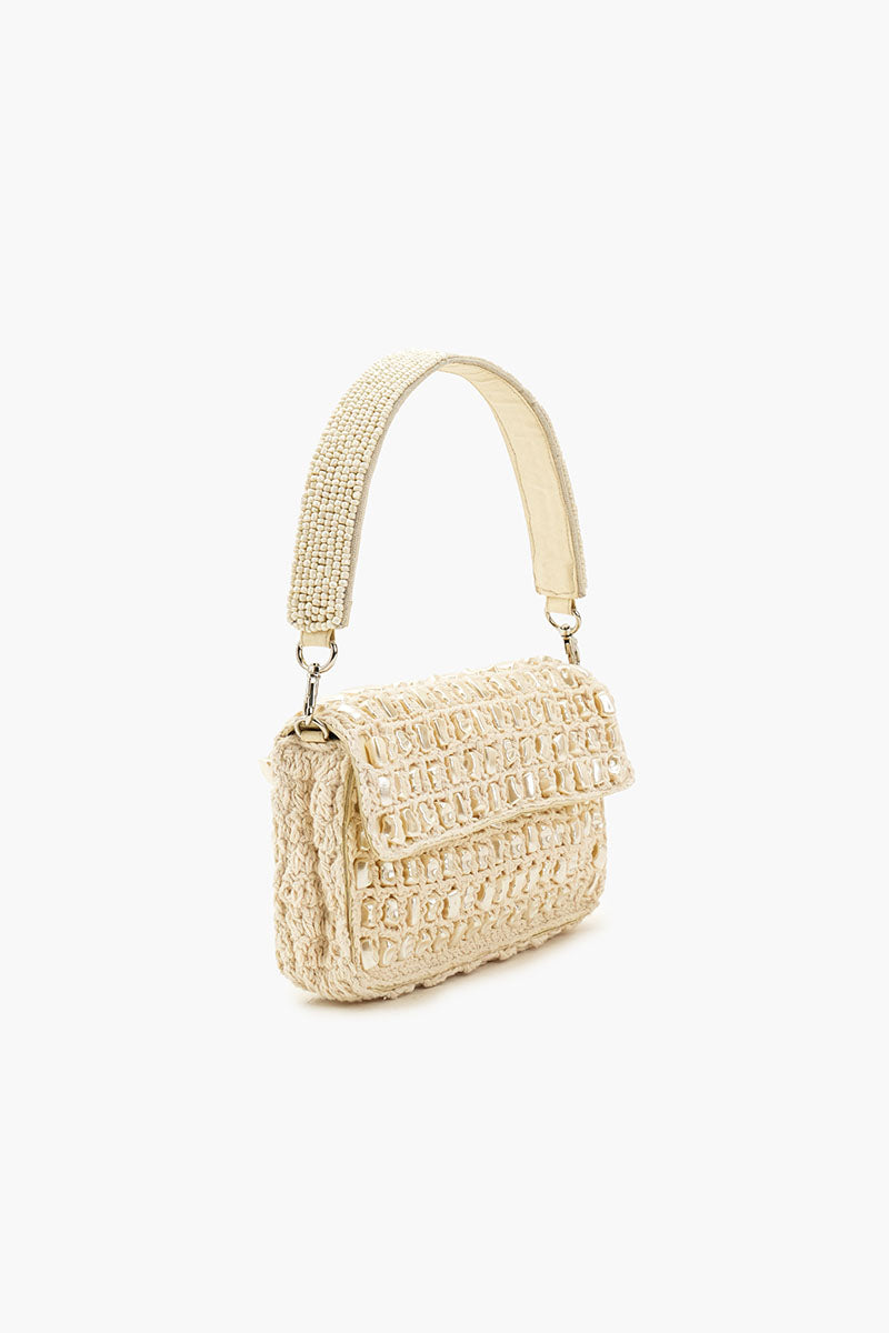 Crochet Shell Beaded Shoulder Bag