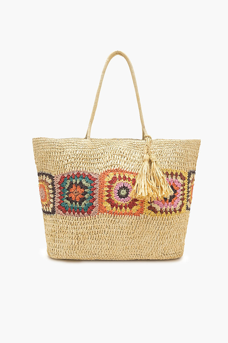 Jacquline Raffia Beach Tote