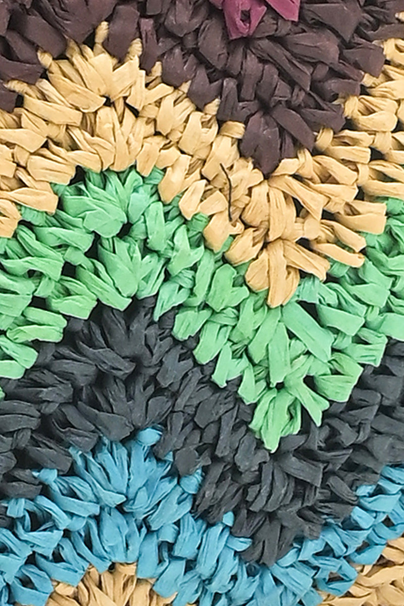 Chevron Raffia Clutch