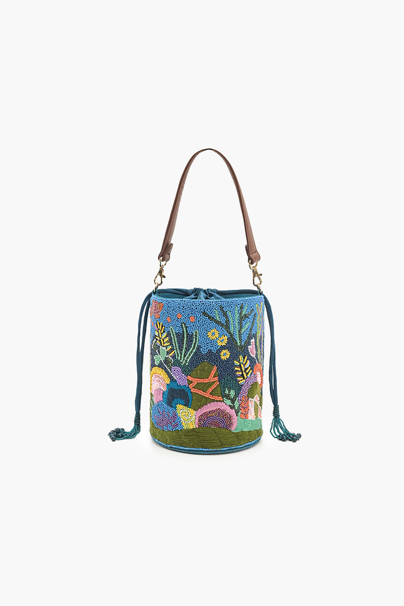 Ocean Inspired Beaded Bucket Bag